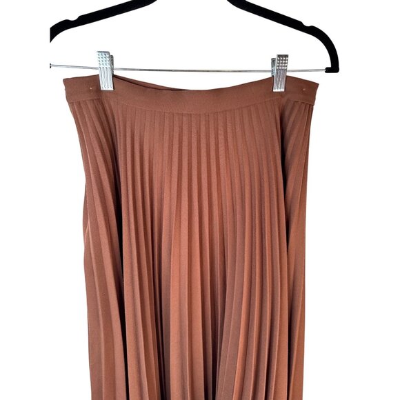2/$30 Brown Pleated Midi Skirt By InCity Size 16Y Soft Fabric Flowy Design - Picture 10 of 13